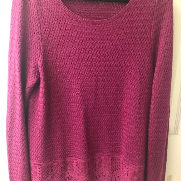 XL Lucky Brand raspberry sweater blouse - Picture 1 of 3